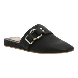 Dolce Vita Gilian Black Stella Mule Loafers Gold Buckle Slip On Flats NEW